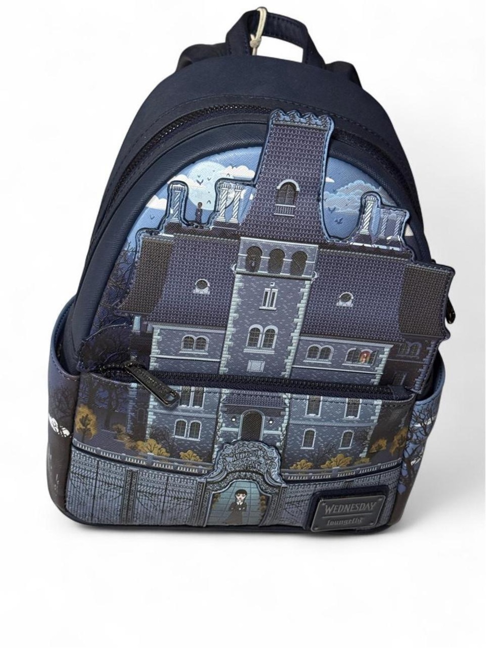 The Addams Family Wednesday Loungefly Nevermore Castle Glow Mini Backpack
